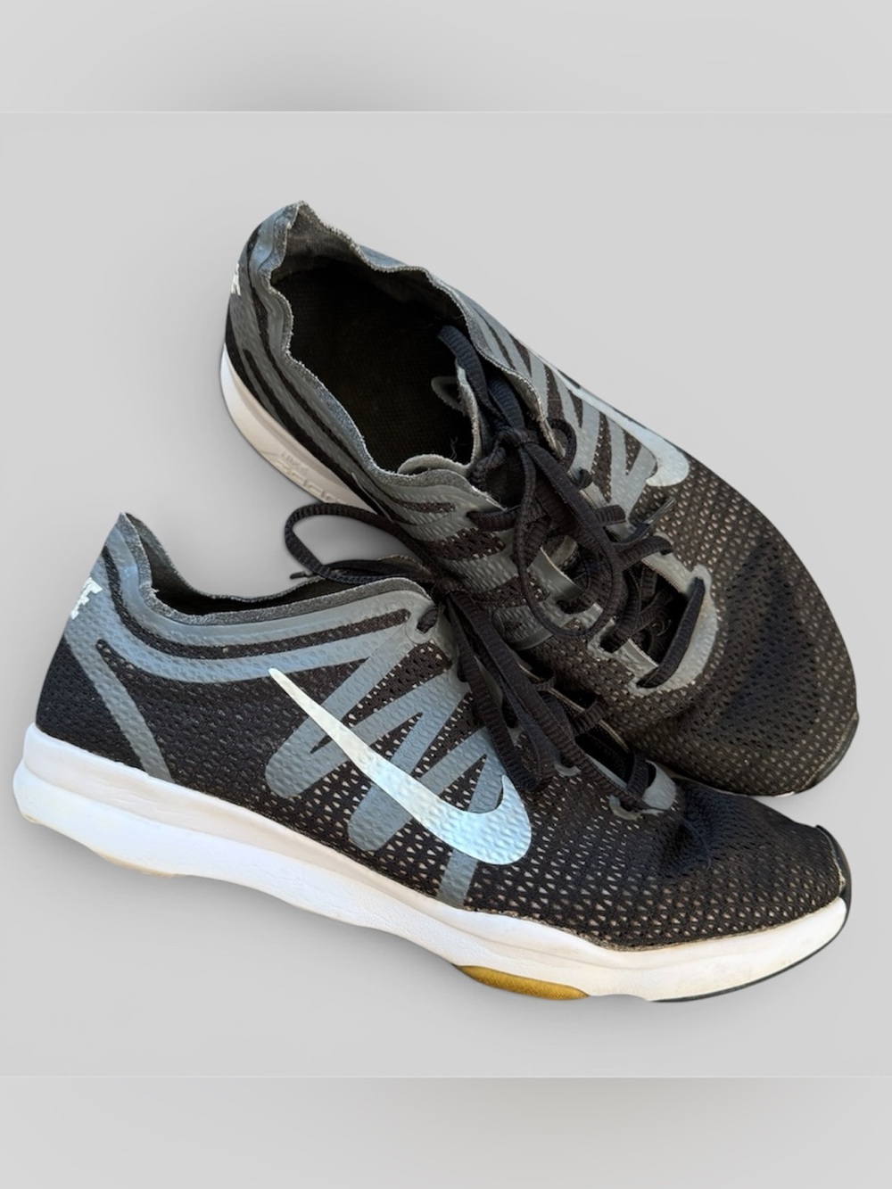 Nike Air Zoom Fit Agility 2 Black Grey Mesh Women Cross Training Shoes Sneakers